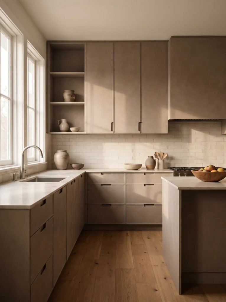 Matte taupe finishes for a softer look