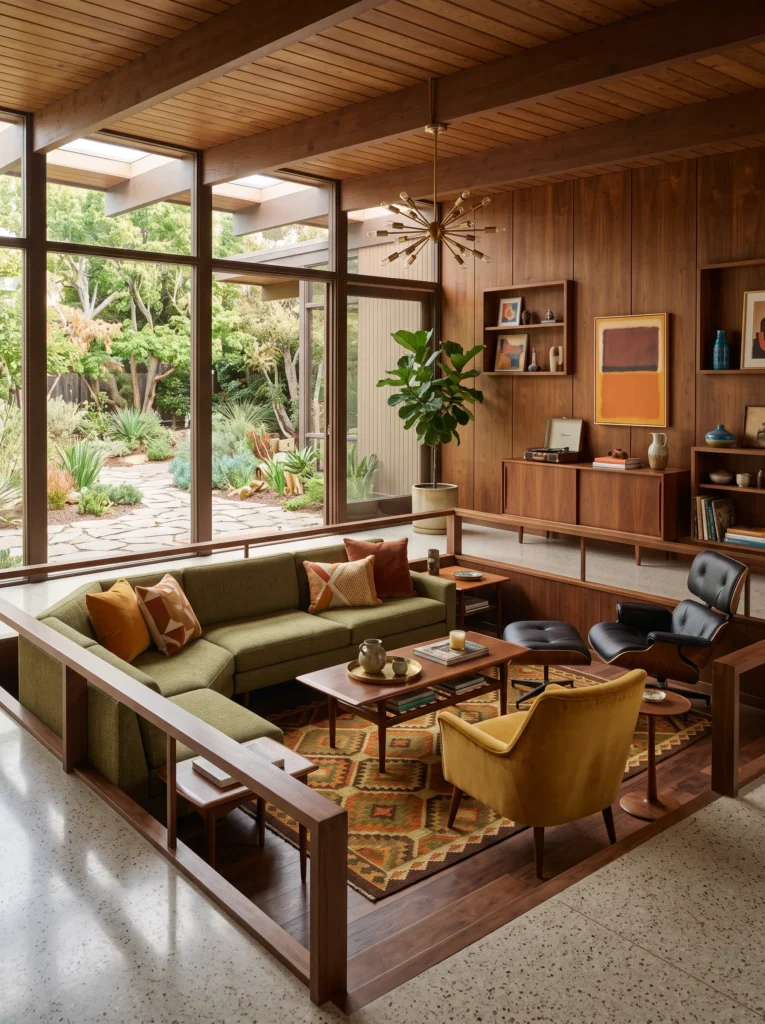 Mid century modern sunken lounge