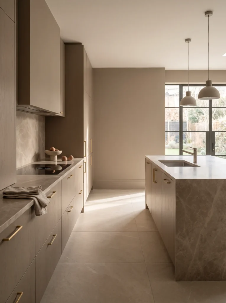 Monochrome taupe kitchen for a calm, cohesive look