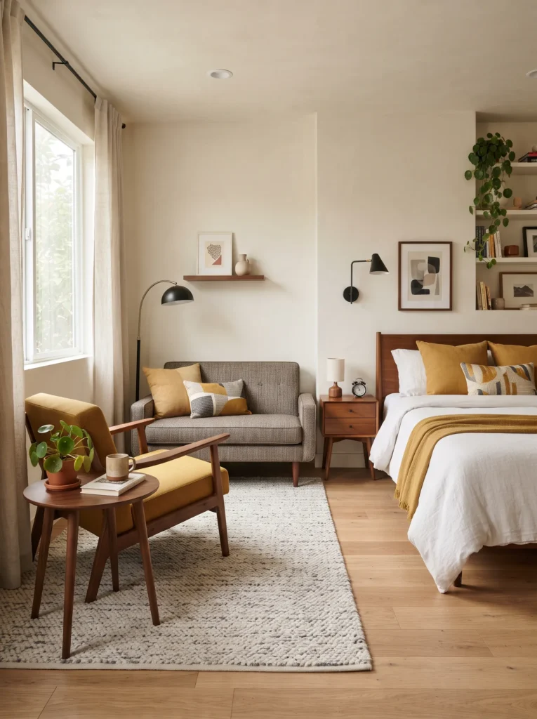 Mustard yellow accents