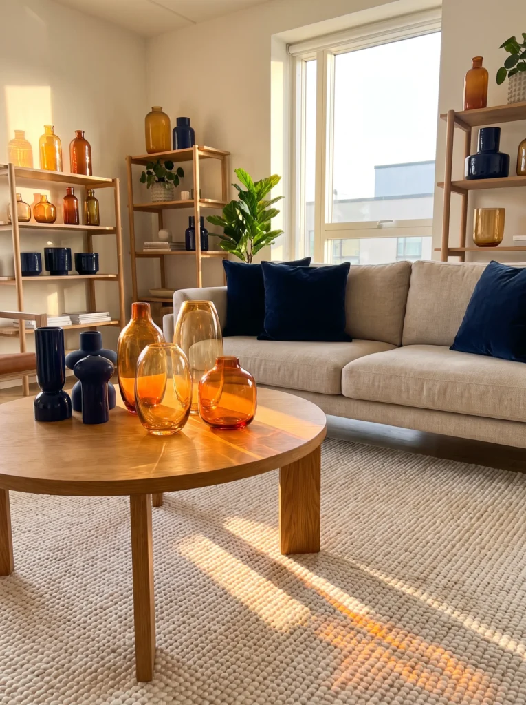 Orange glass vases
