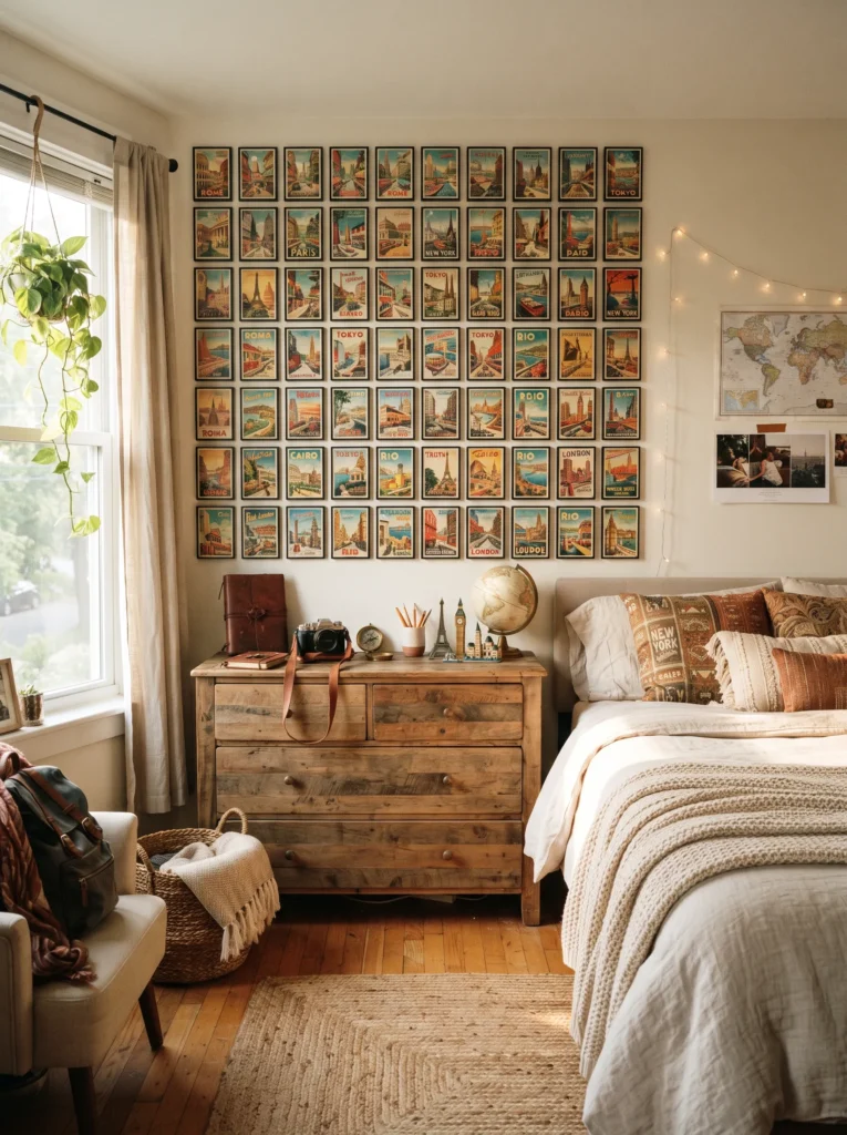 Postcard gallery wall