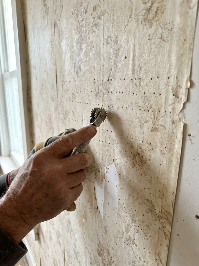 Score the surface before applying water