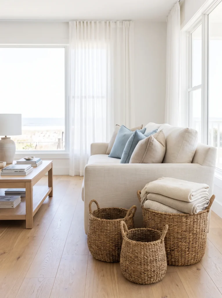 Sea grass woven baskets for storage