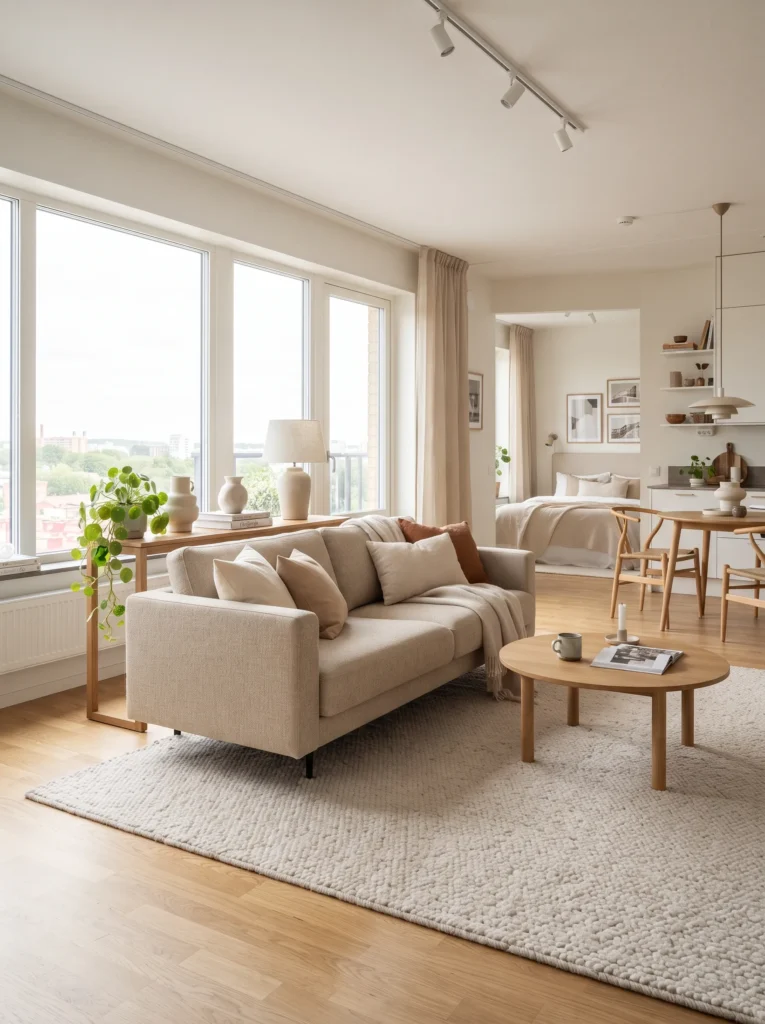 The floating sofa layout with kivik
