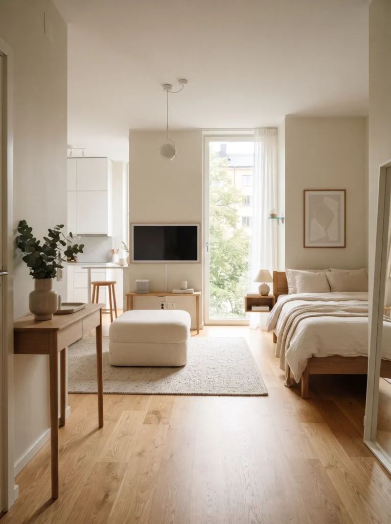 The minimalist micro studio layout