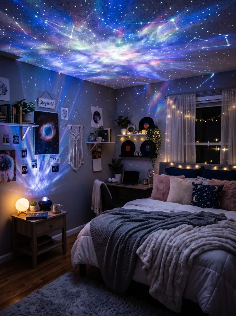 Try a star projector or galaxy ceiling