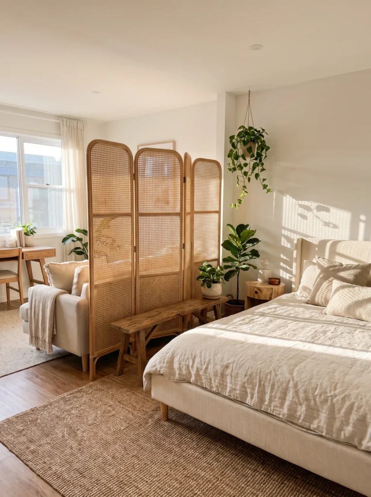 Try a wicker room divider