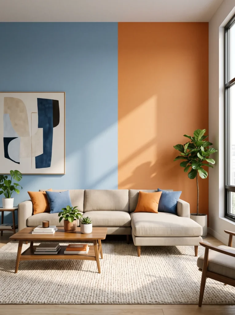 Two tone painted walls