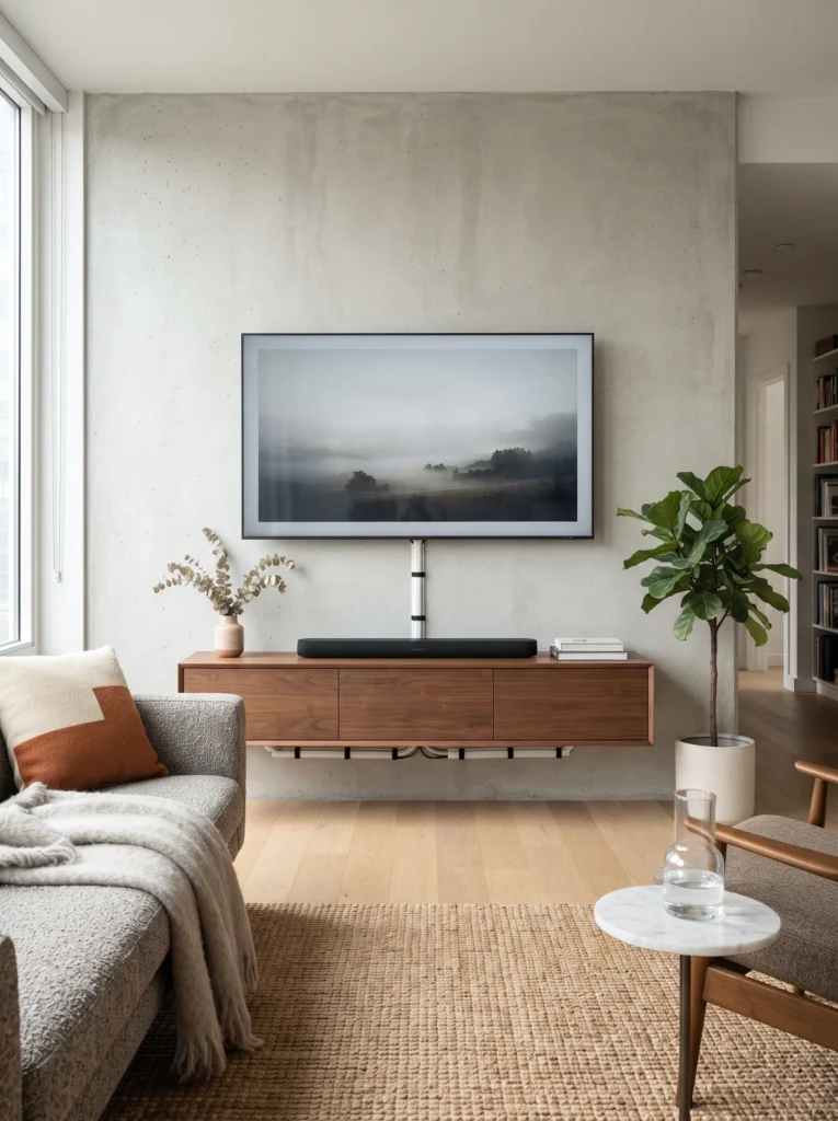 Use cable organizers behind your tv