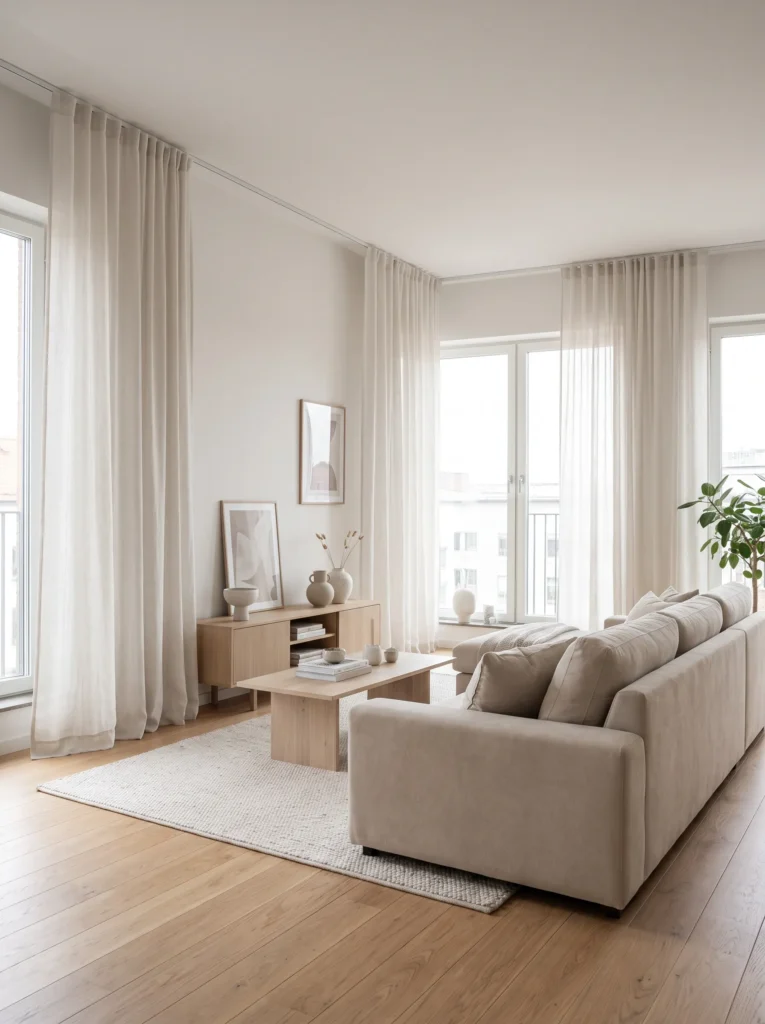 Use curtains to fake height