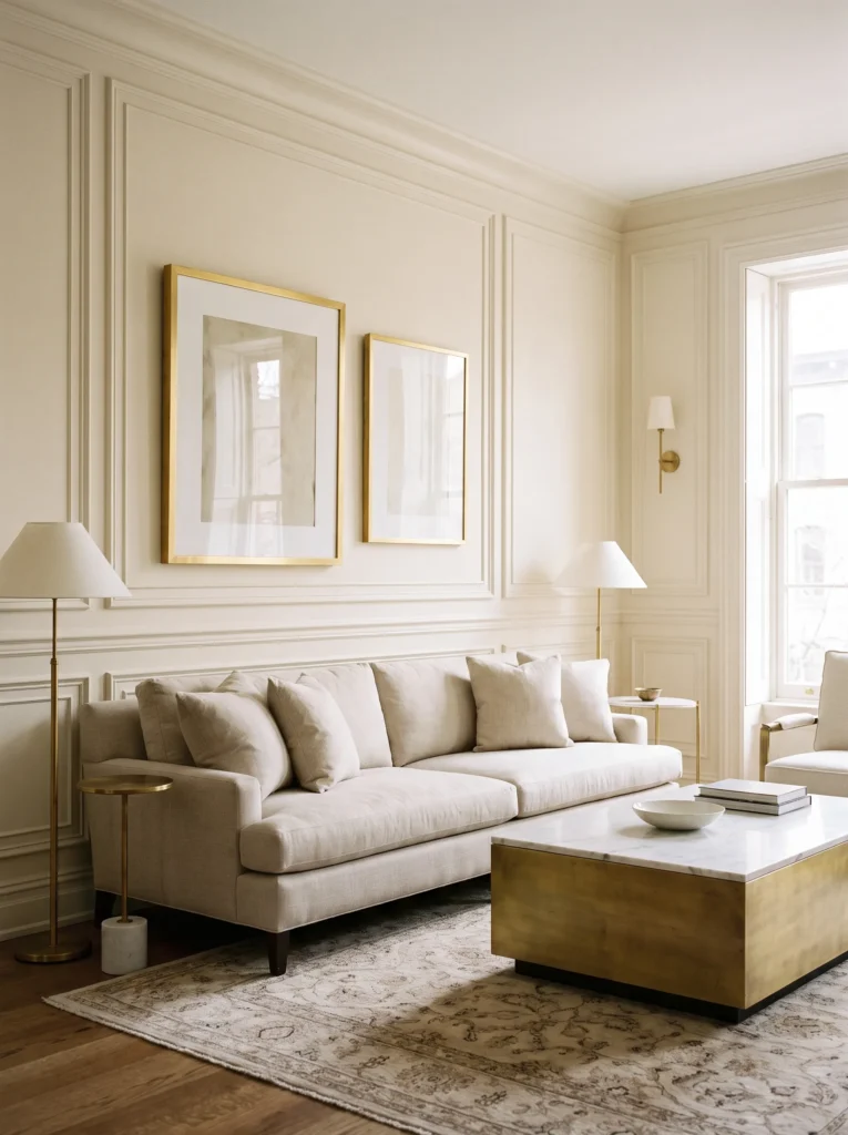 Use decorative wall panels or wainscoting