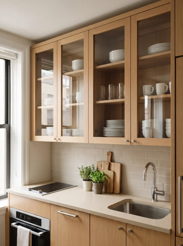 Use glass front cabinets
