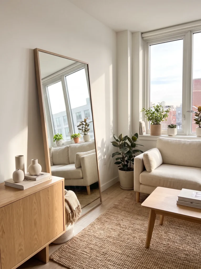 Use mirrors to add light and space