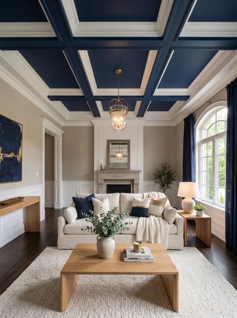 Use navy blue as a ceiling color