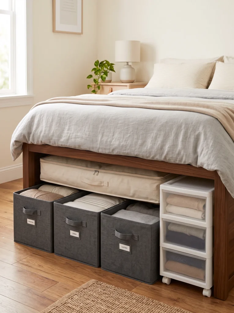 Use under bed storage bins