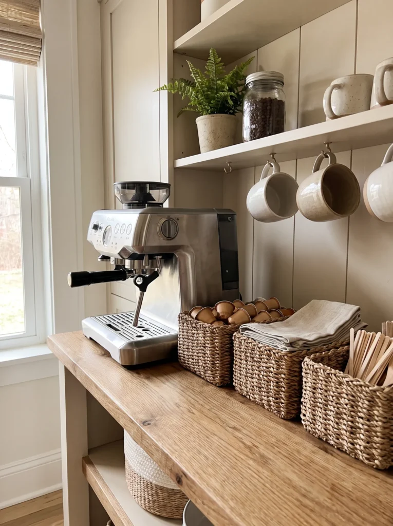 Use woven baskets for extra storage