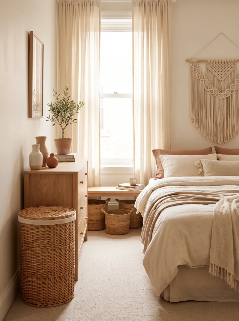 Use a wicker laundry hamper
