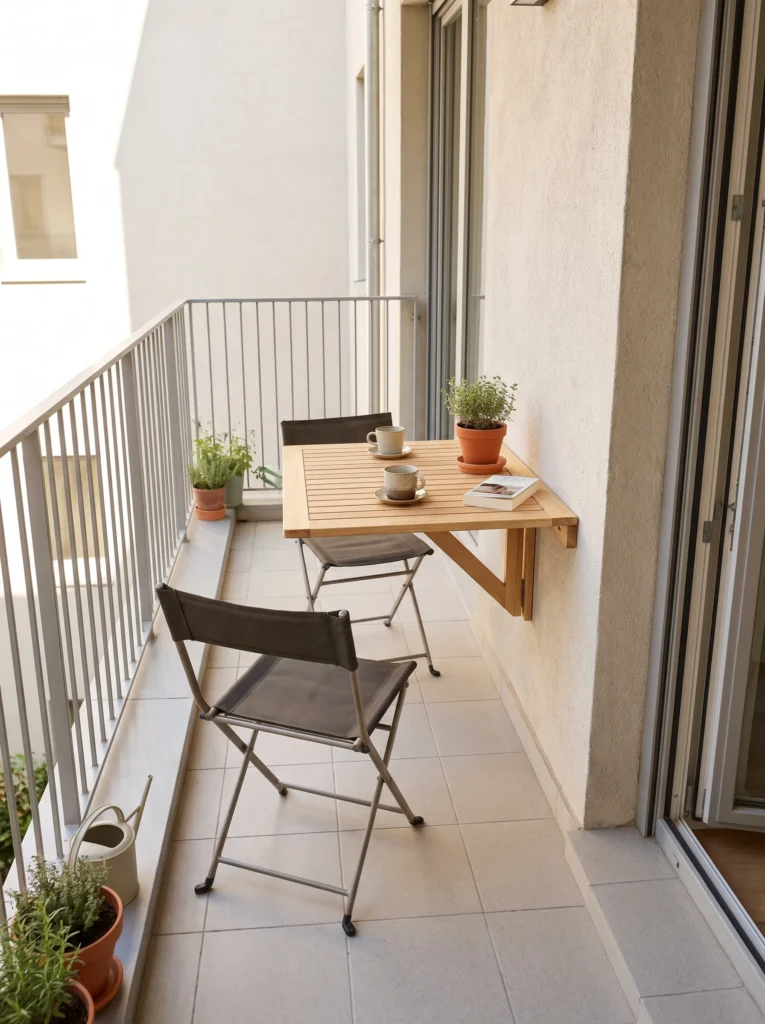 Wall mounted folding table