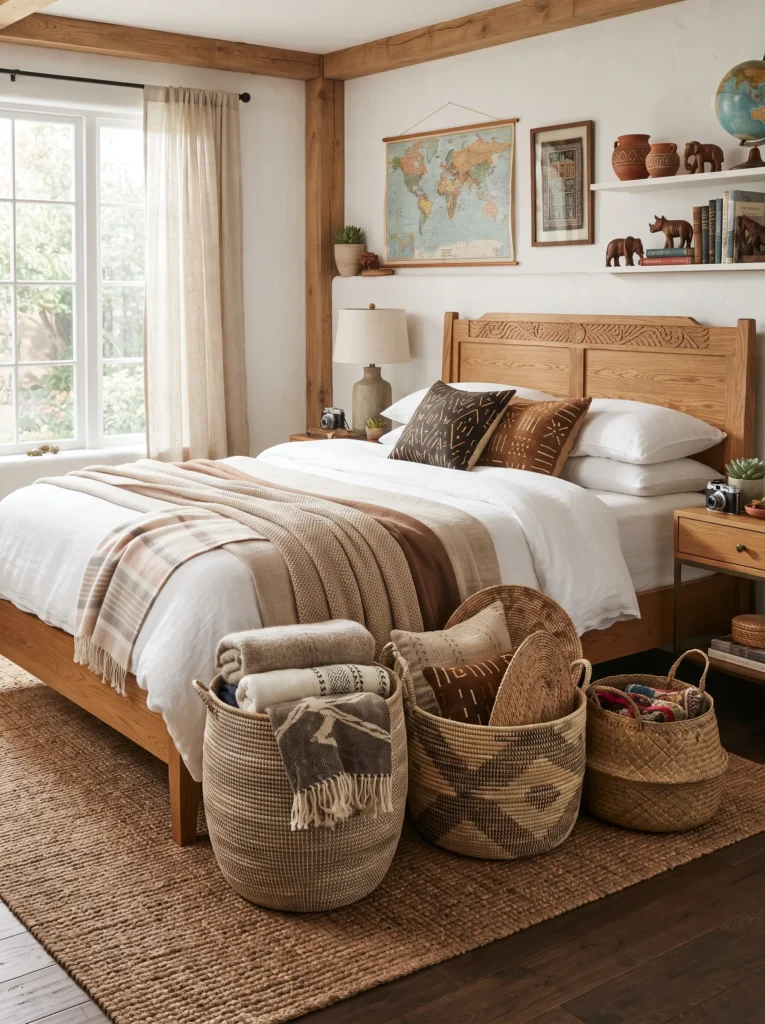 Woven basket storage