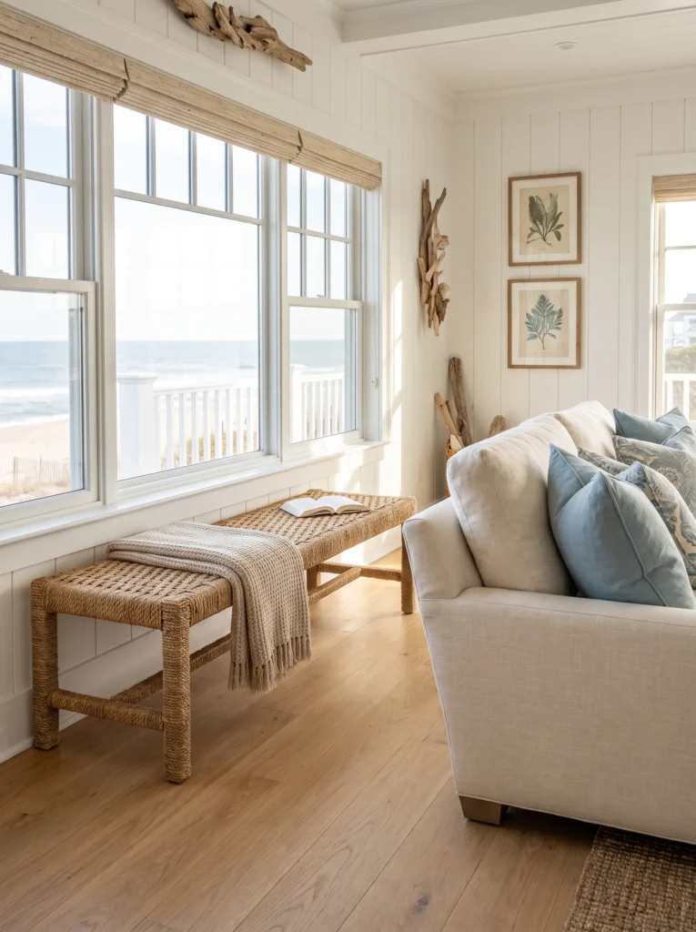 Woven bench seating