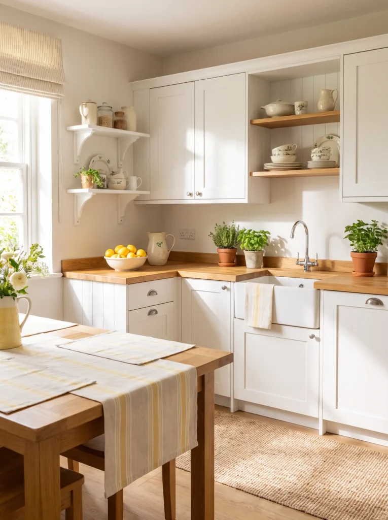 Yellow and white striped accents