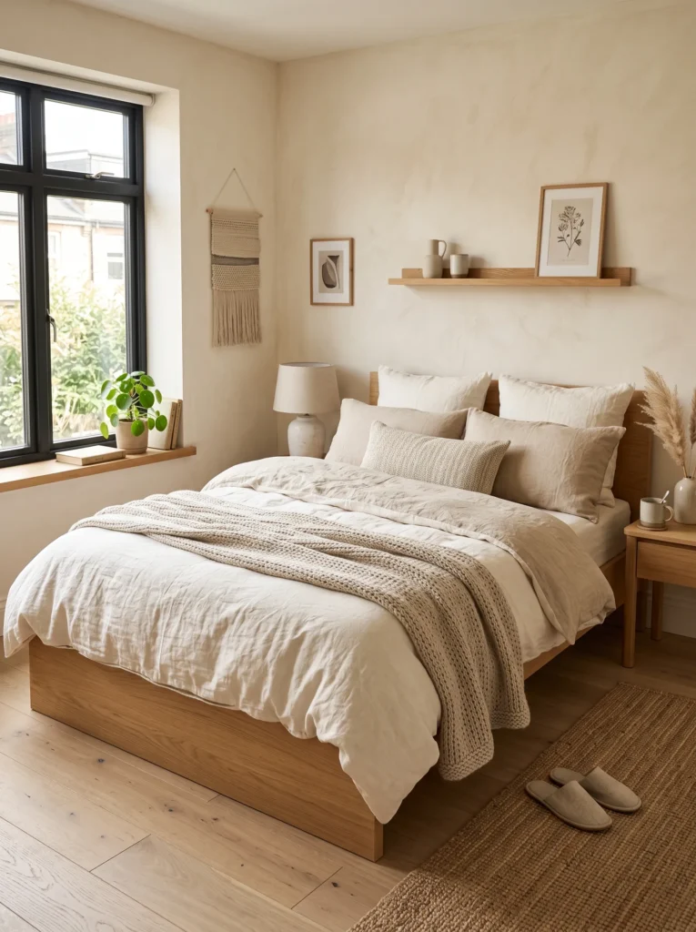 Add linen bedding for texture