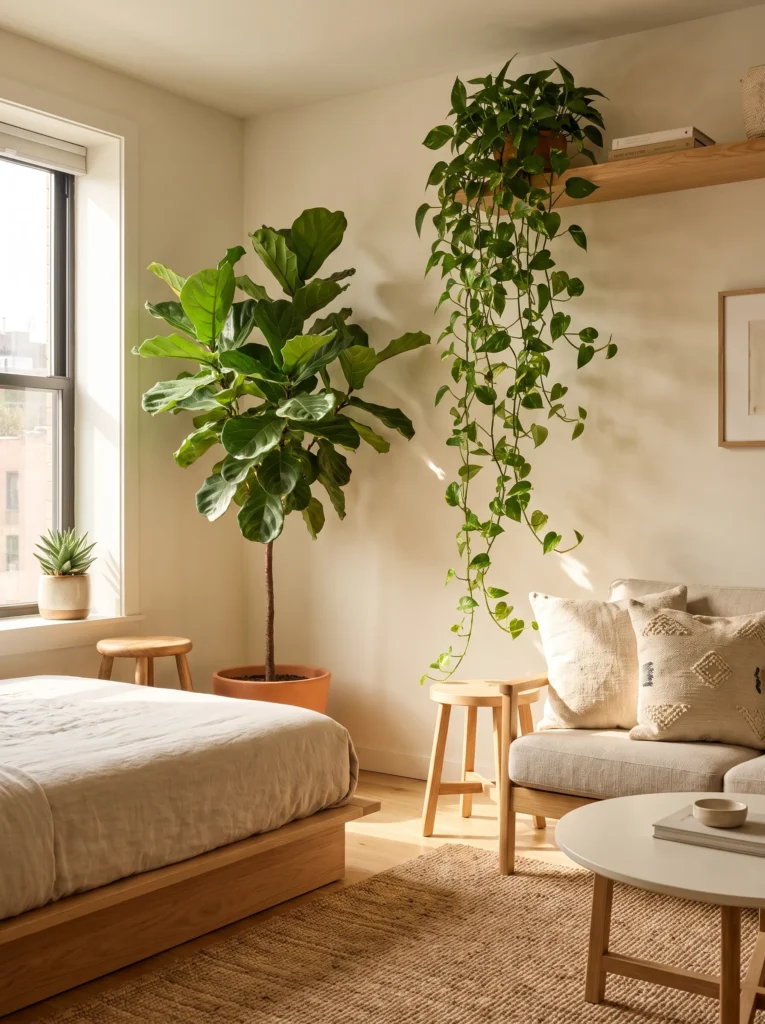 Add plants at different heights