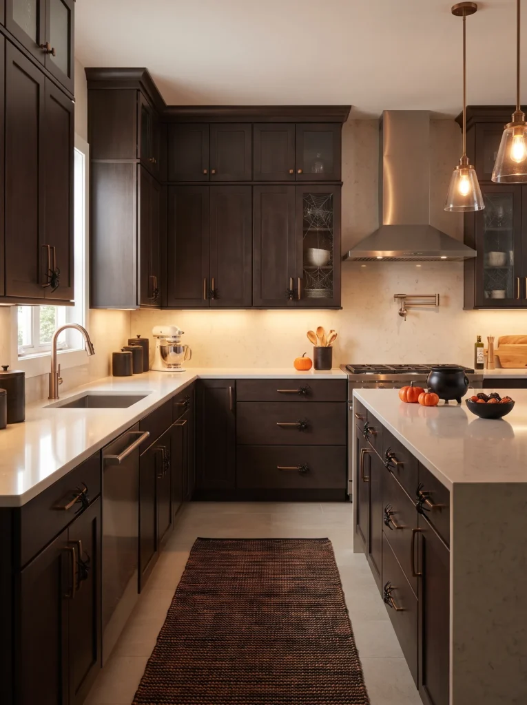 Add spider accents to cabinet handles