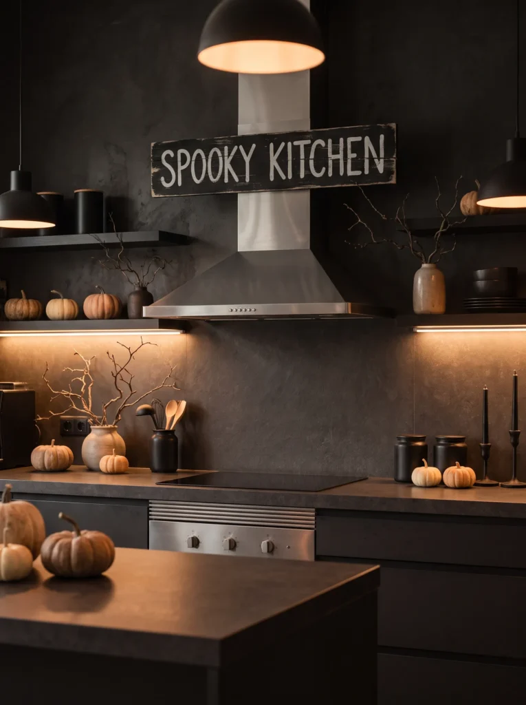 Add a spooky sign or wall print