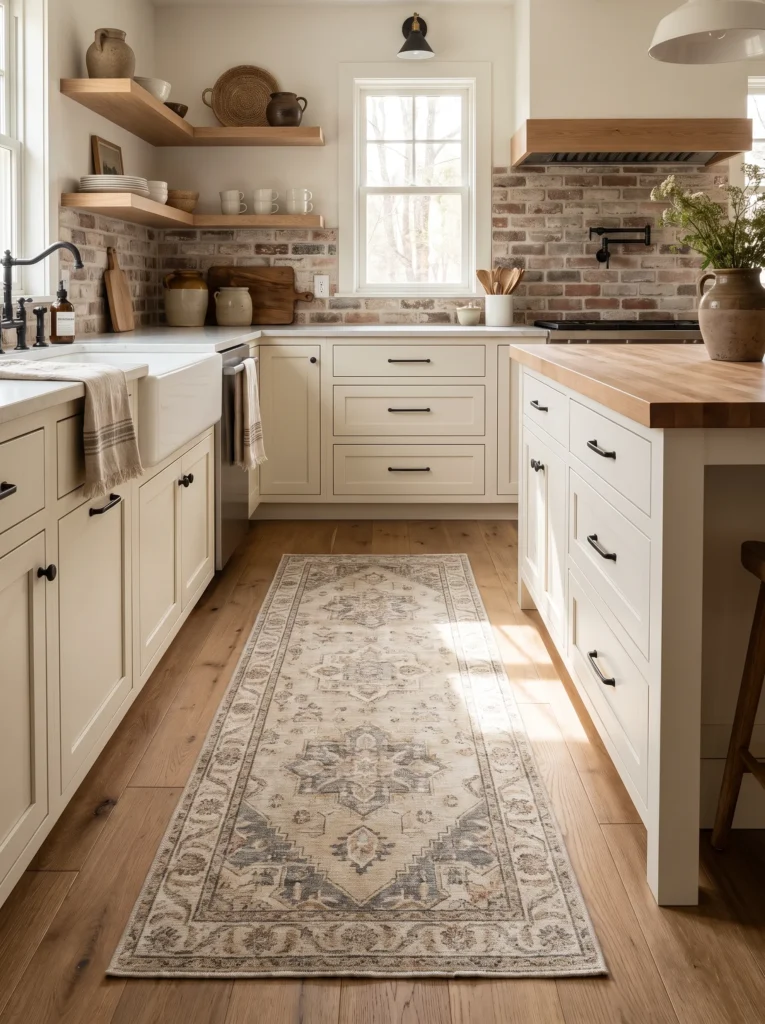 Add a vintage rug or runner