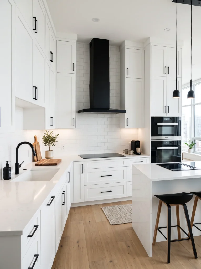 Black range hood as a statement piece