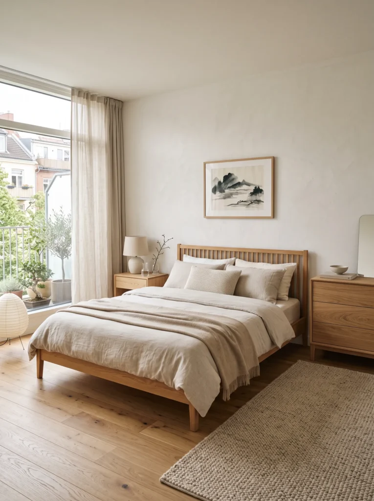 Bring in natural wood furniture