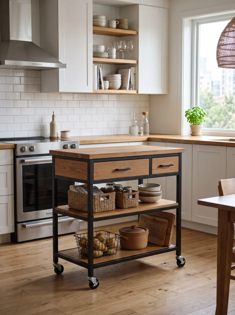 Cart with drawers for hidden storage