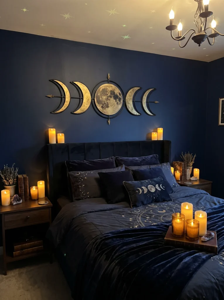 Hang a moon phase wall piece