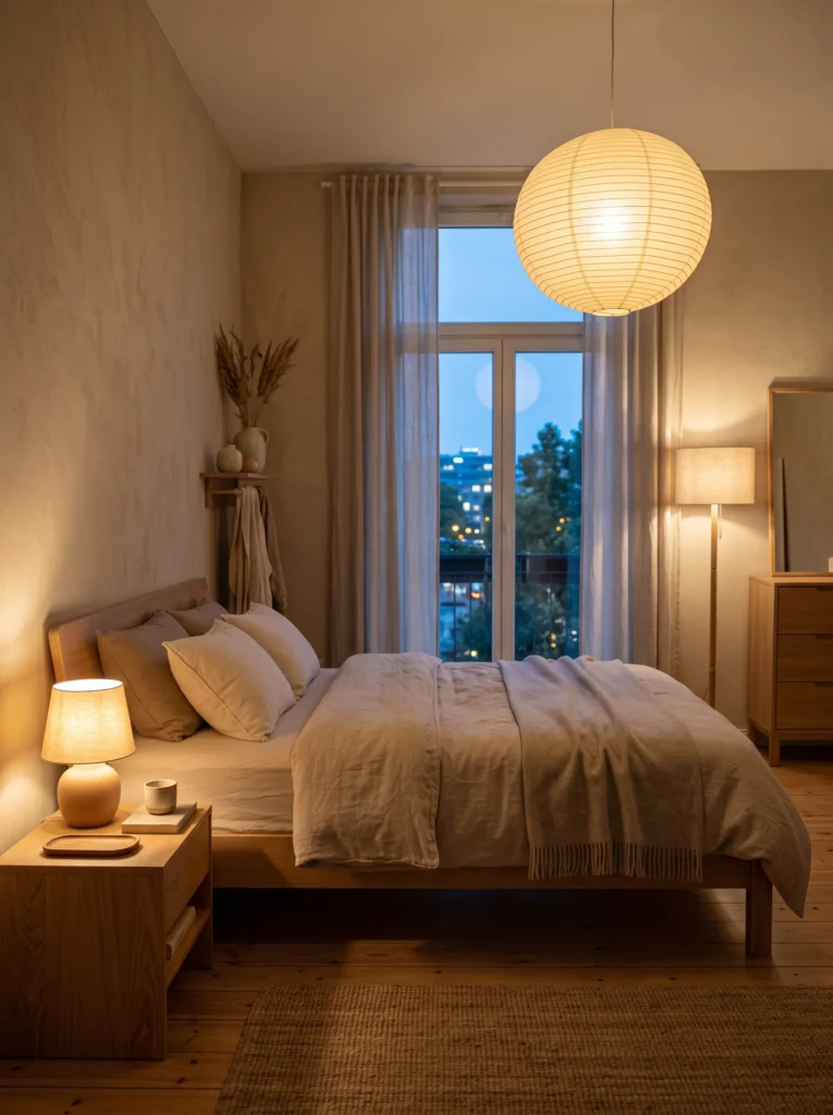 Install soft, layered lighting