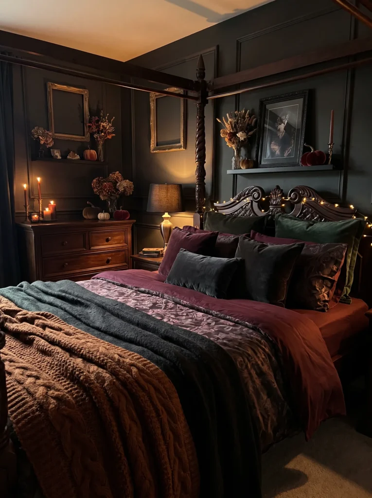 Layer in deep, moody colors