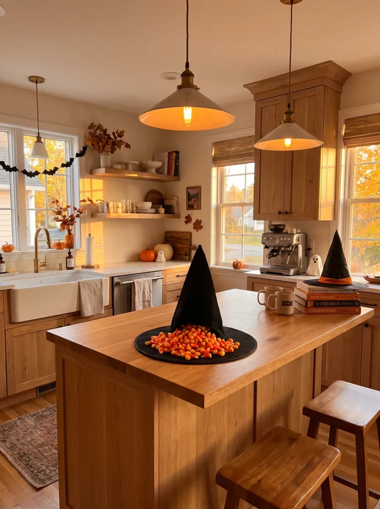 Layer in witch hats as decor