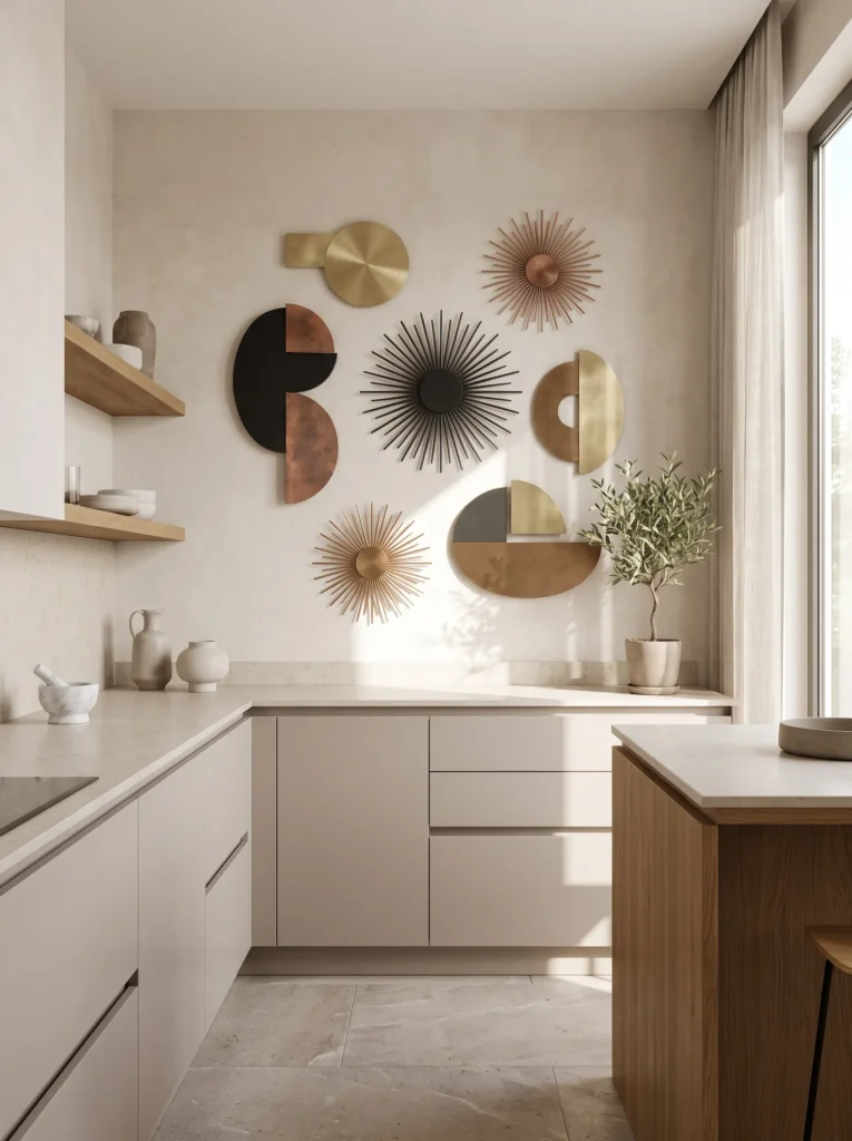 Mixed metal wall art