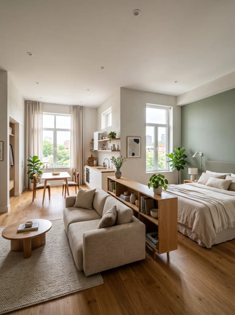 The l shaped studio layout