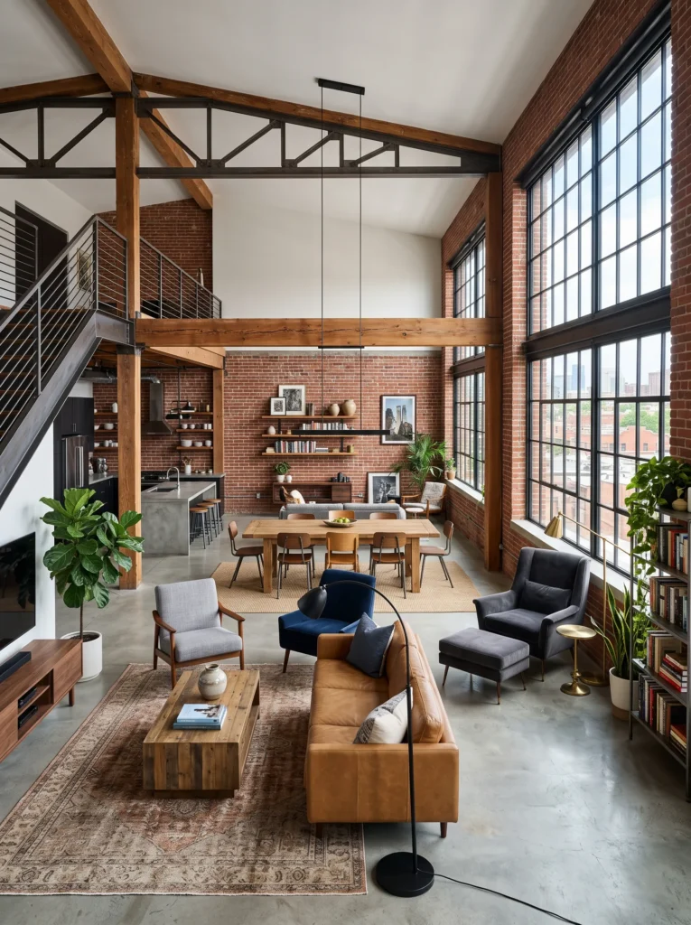 The loft style open plan