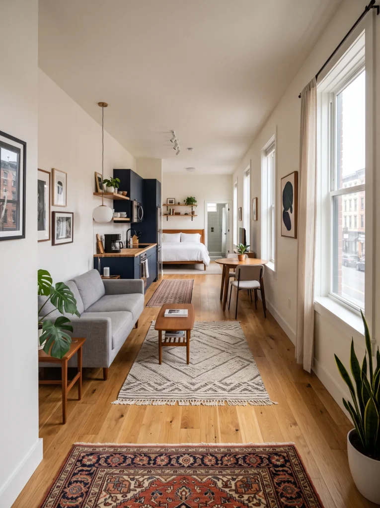The narrow railroad apartment