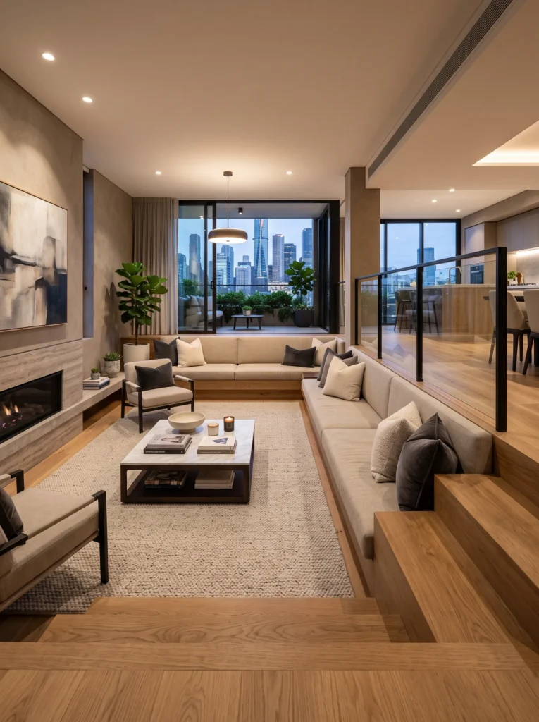The sunken living room plan