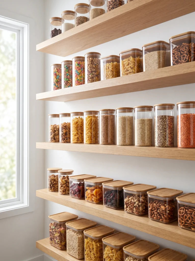 Use clear containers for visibility
