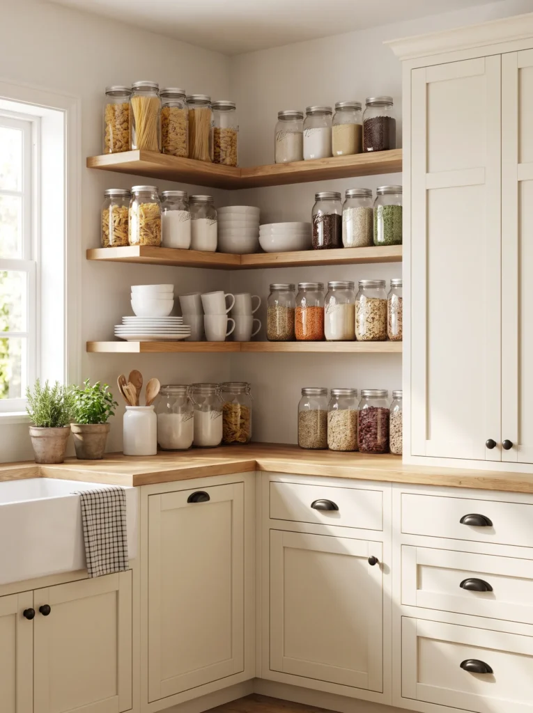 Use mason jars for storage and display