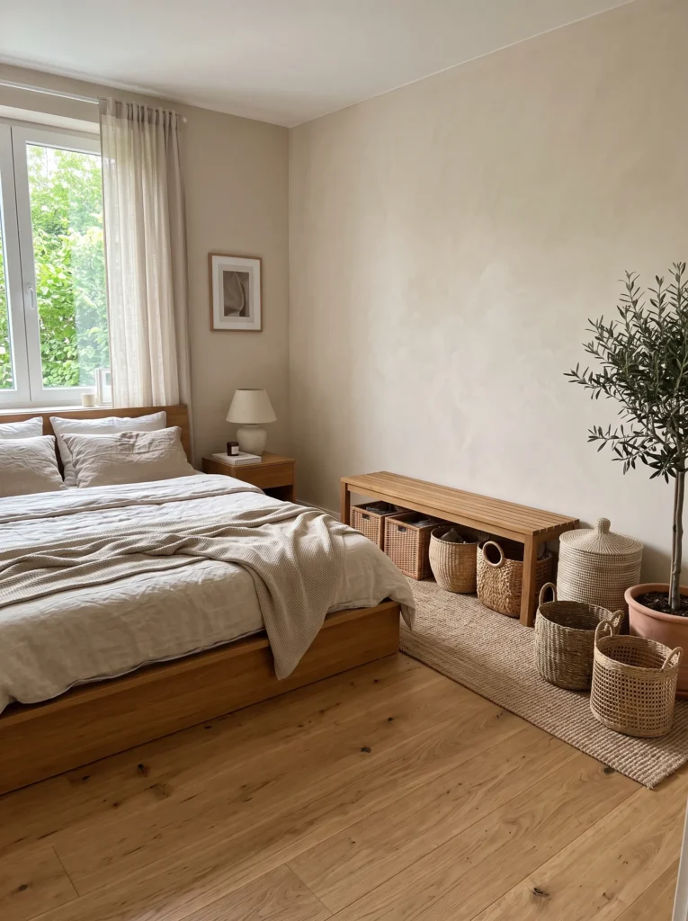 Use woven baskets for storage