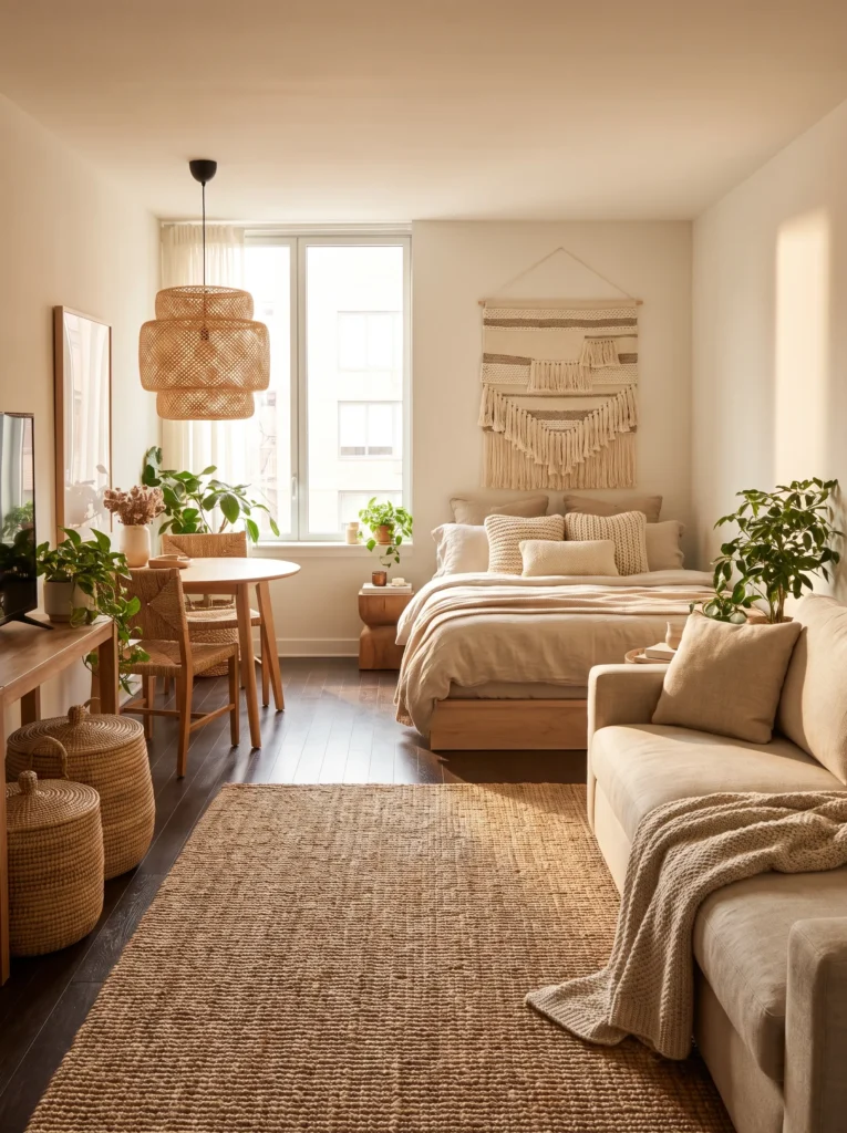 Use woven textures for warmth