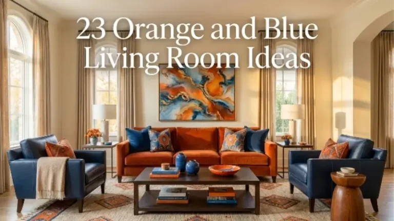 Orange and blue living room ideas image